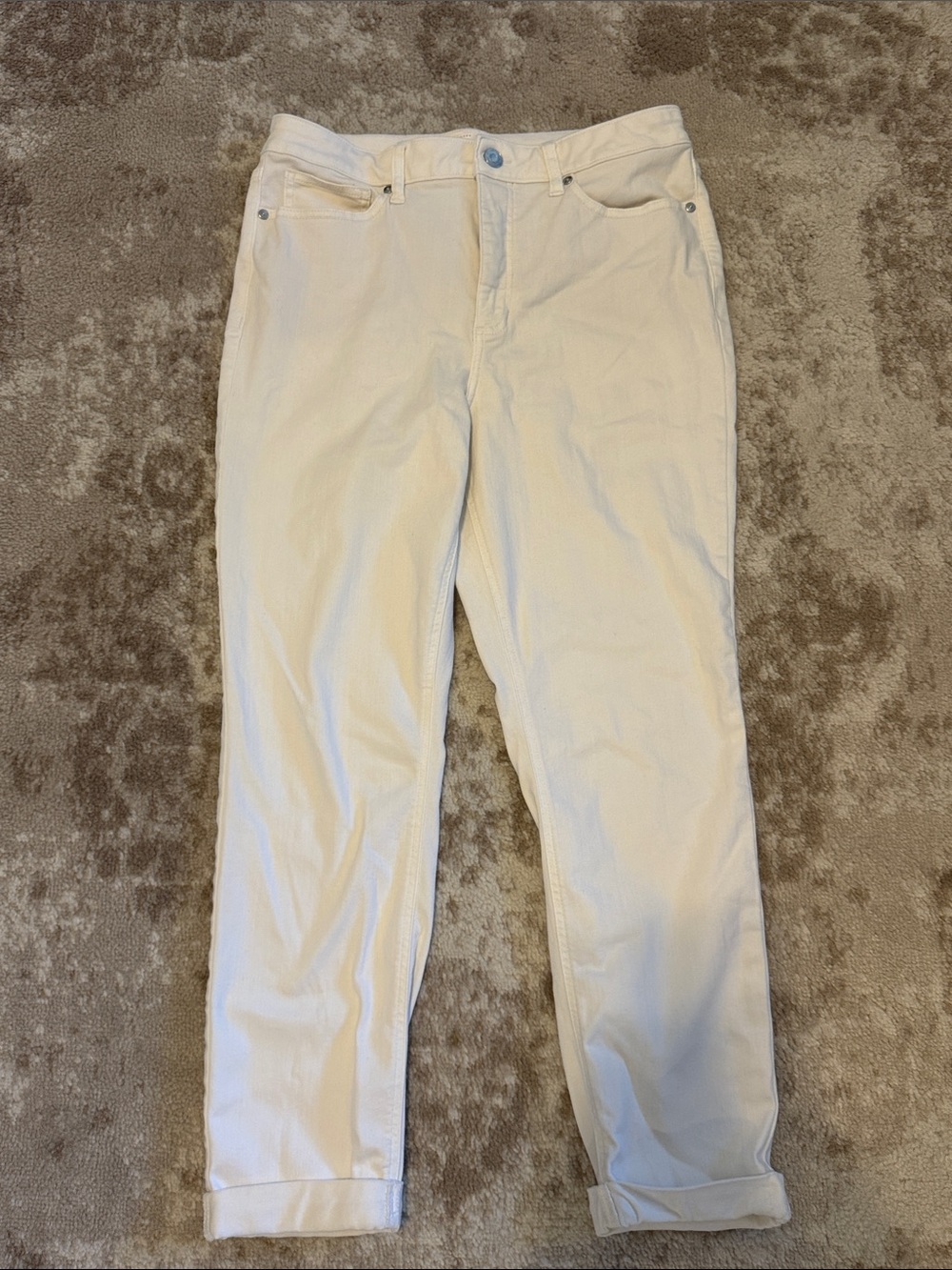 LC Lauren Conrad Cream Boyfriend Jeans